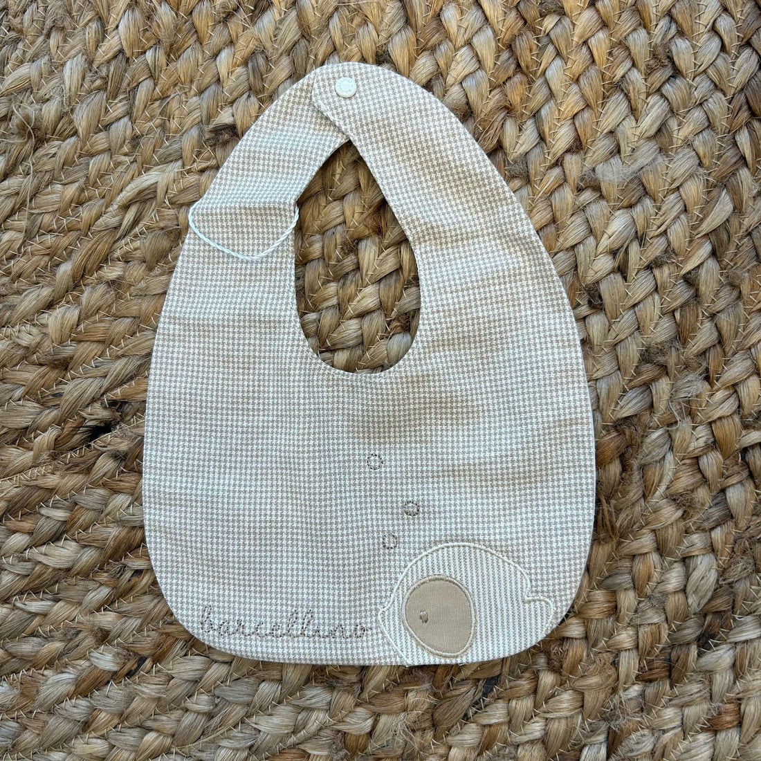 Bavaglino neonato pied de poule con pesciolino
