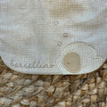 Bavaglino Barcellino beige con applicazione ricamata