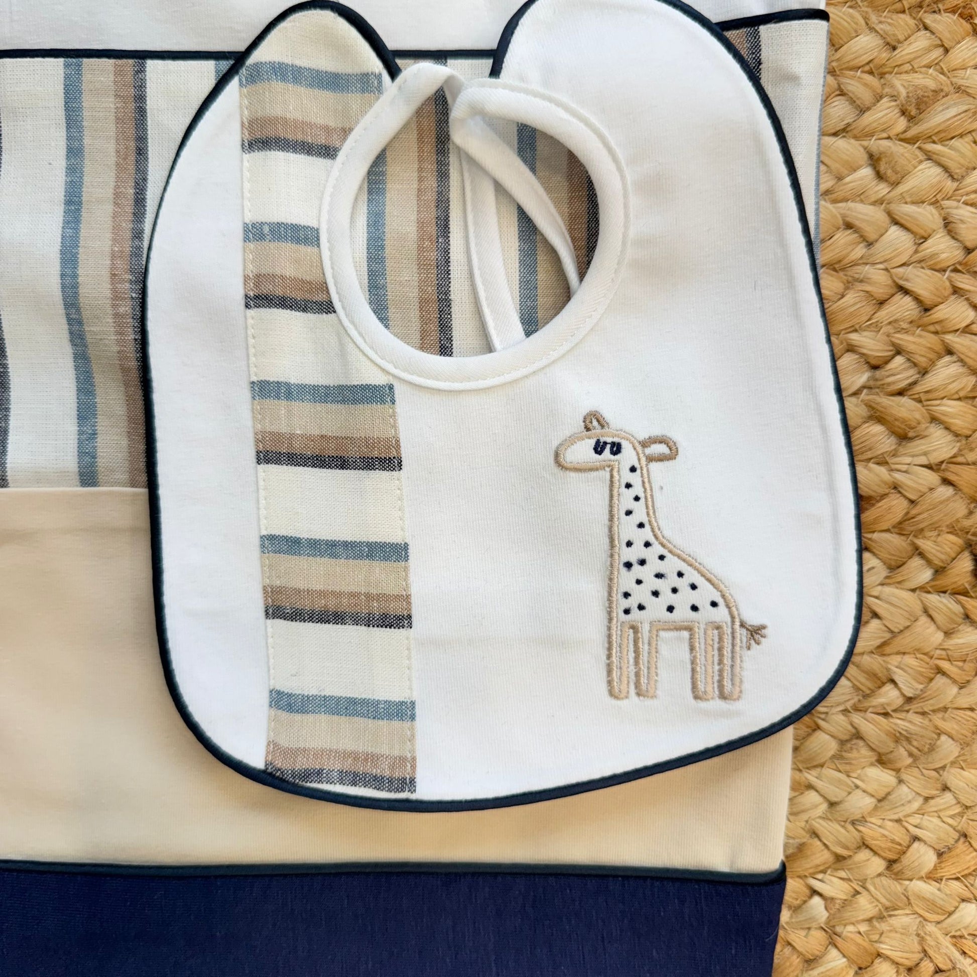 Bavetta coordinata con giraffa ricamata