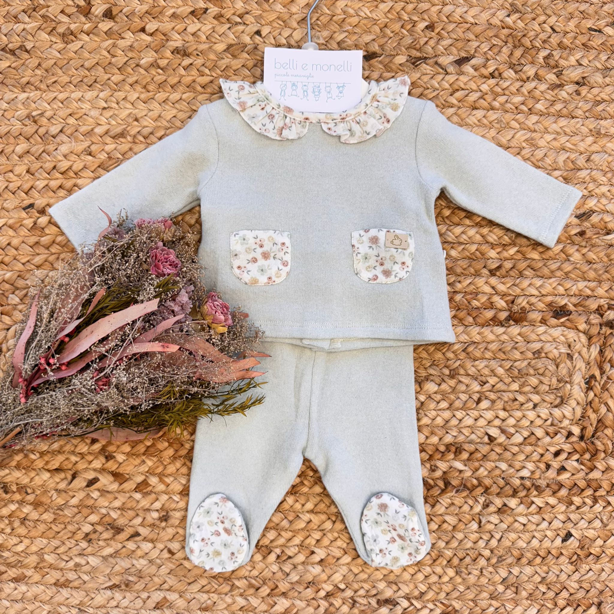 Tutina neonata caldo cotone floreale