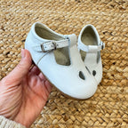 SCARPINE BATTESIMO BIMBO –IN PELLE BIANCA TRAFORATA
