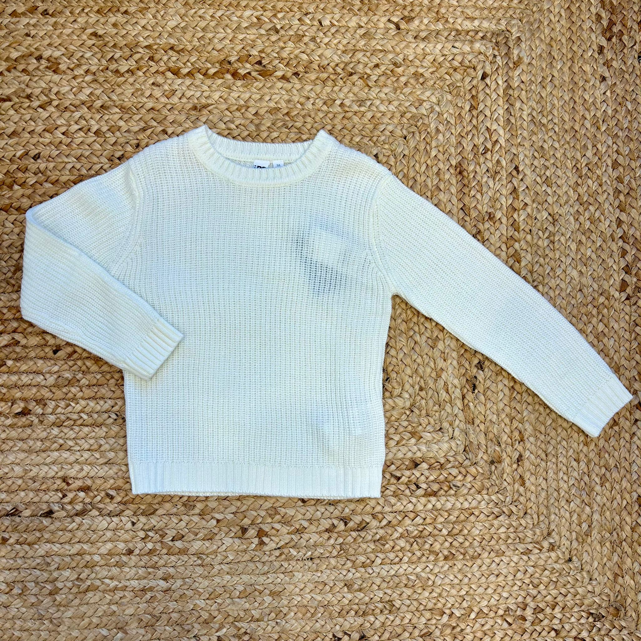 Maglia bimbo panna con lavorazione a nido d’ape