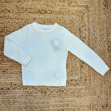 Maglia bimbo panna con lavorazione a nido d’ape