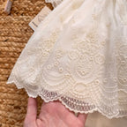 ABITO BATTESIMO BIMBA IN TULLE E PIZZO