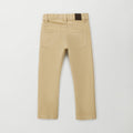 Pantalone bimbo beige cinque tasche con bottone e passanti in vita vista frontale
