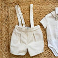pantaloncino battesimo lino bimbo dettaglio pieghe