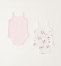 Body bianco con stampa floreale per neonata