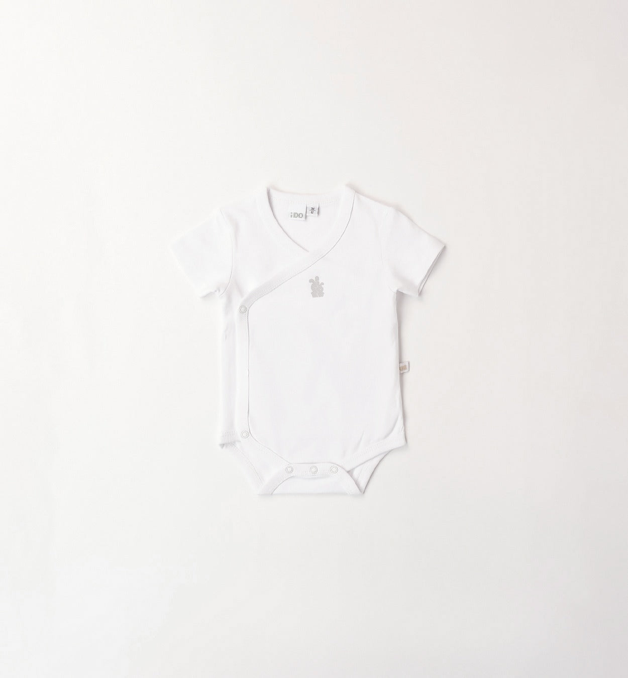 Body neonato bianco in 100% cotone con apertura incrociata