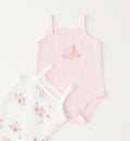Body rosa con orsetto per neonata in cotone