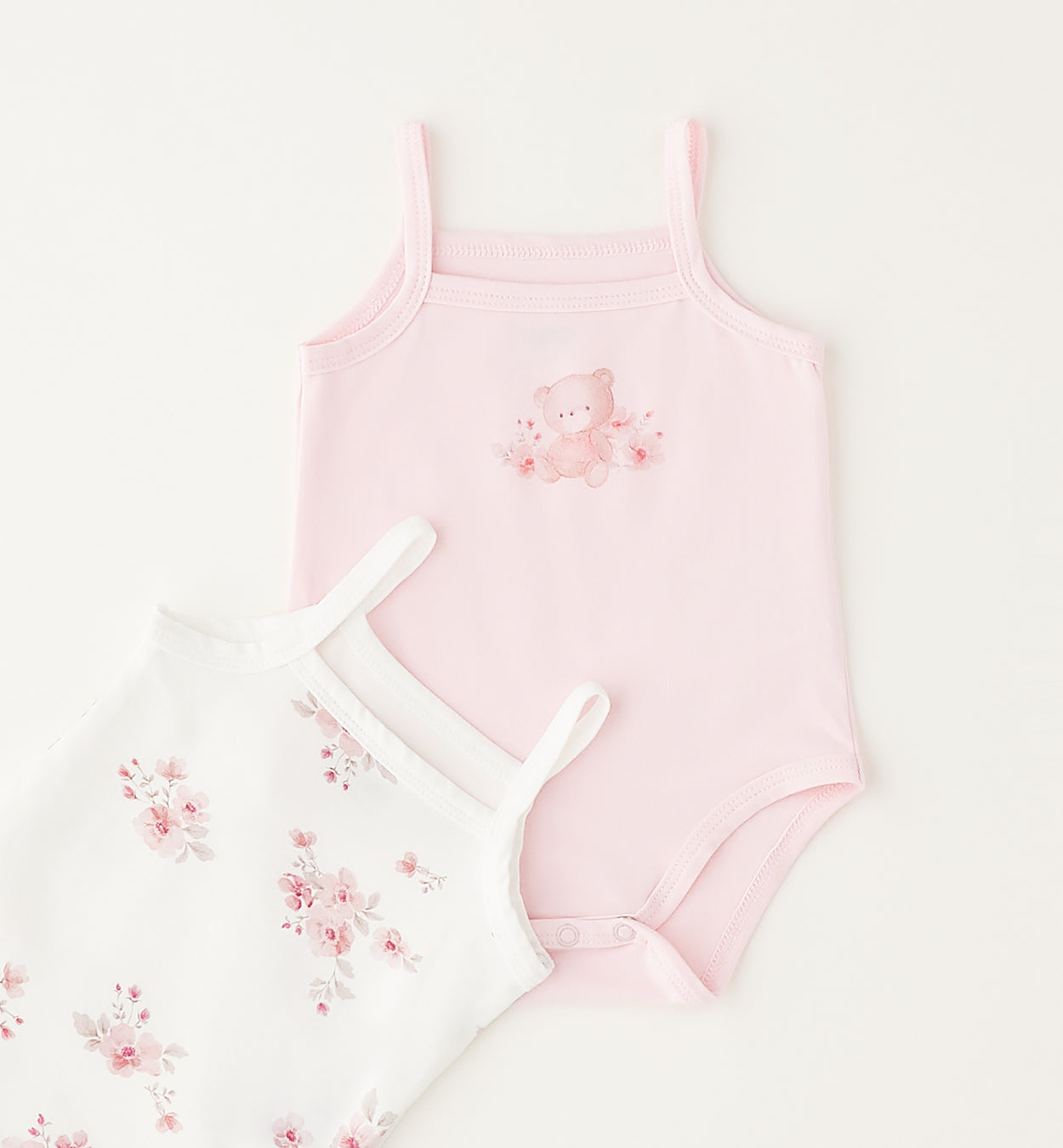 Body rosa con orsetto per neonata in cotone