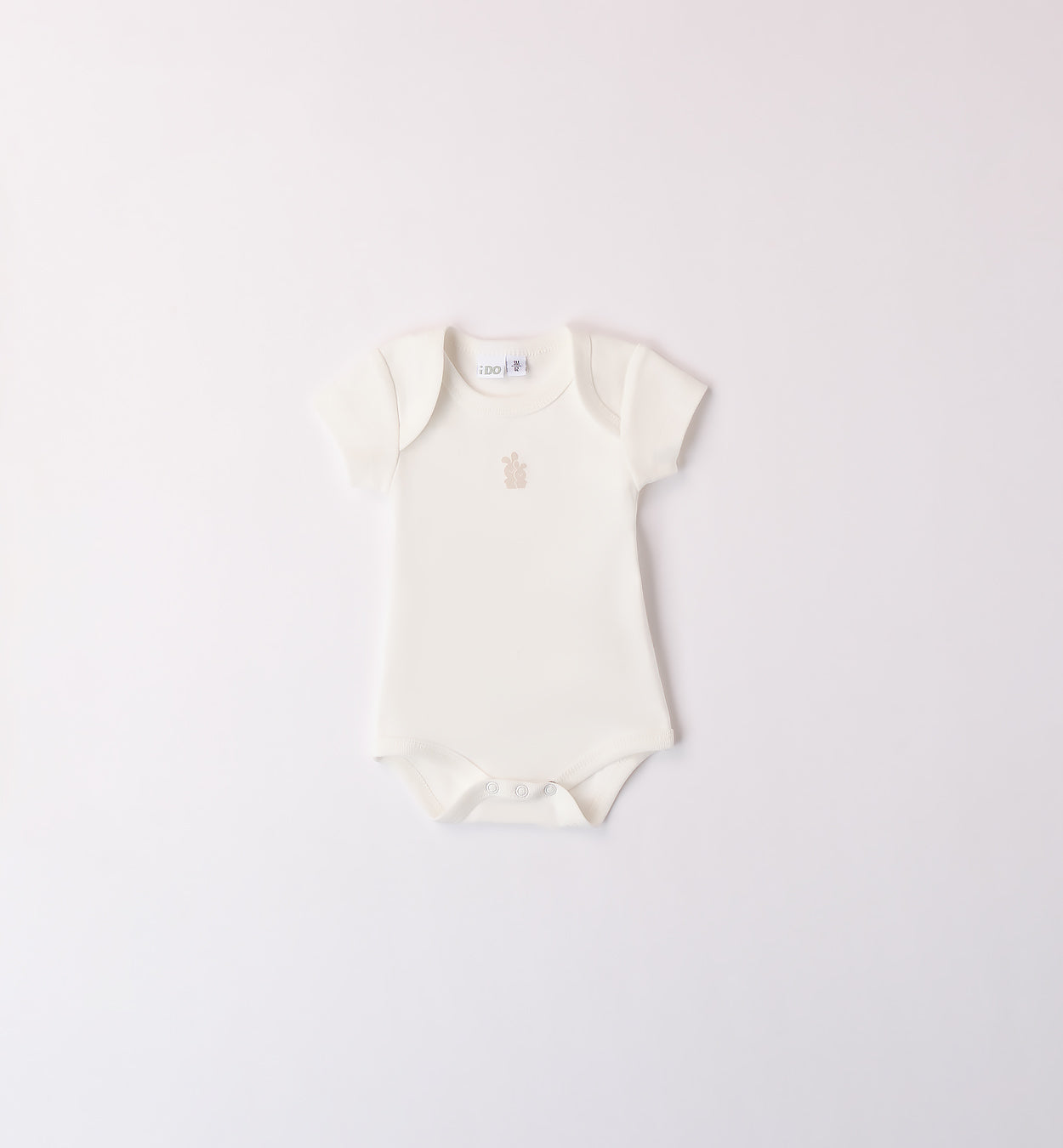 body cotone neonato panna fronte con orsetto ricamato