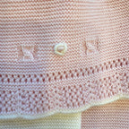 bordo lavorato a mano copertina rosa in lana