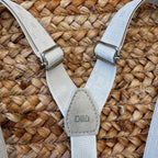 Bretelle beige elastiche per bambino con clip regolabili