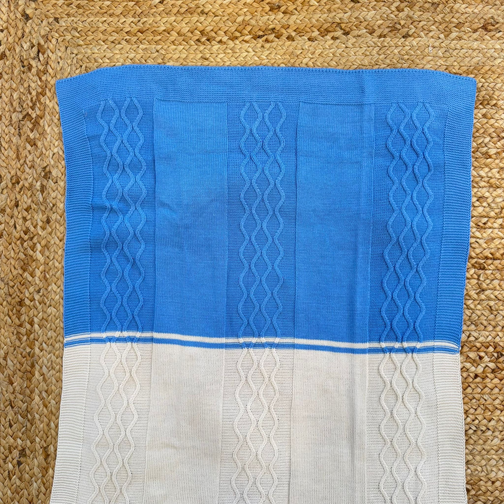 Set Nascita neonato pura lana azzurro e panna