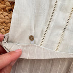 COMPLETO BATTESIMO BIMBO RIGHE BEIGE