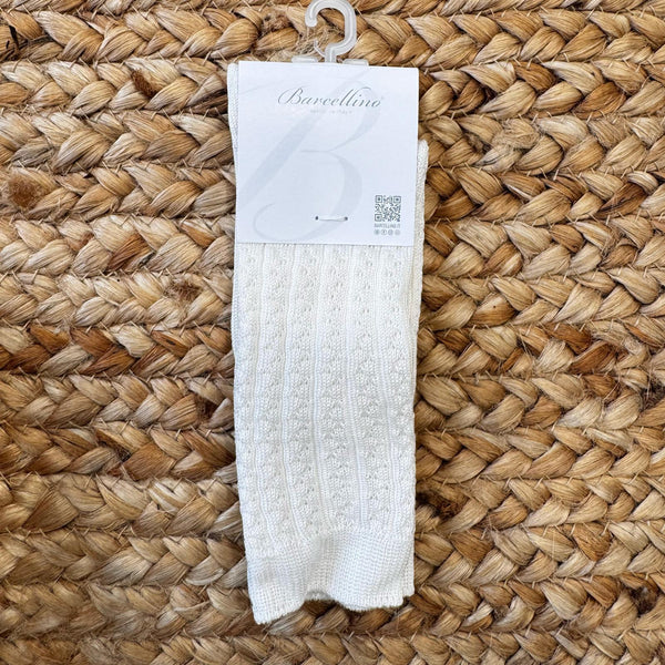 Calze traforate panna per bambino in cotone traspirante