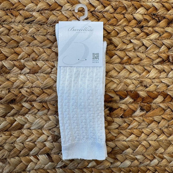 Calze traforate panna per bambino in cotone traspirante