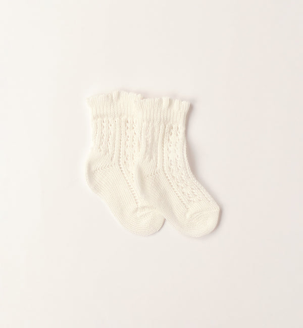 calzini bimba bianco latte traforati