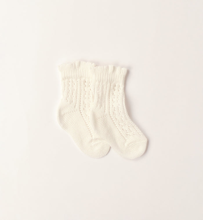 calzini bimba bianco latte traforati