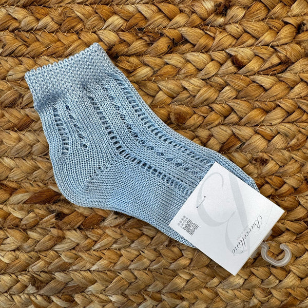 Calzini traforati azzurri per bambino in cotone traspirante