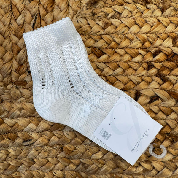 Calzini traforati bianchi per bambino in cotone traspirante