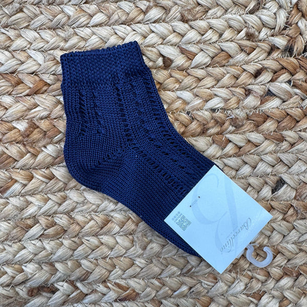 Calzini traforati blu per bambino in cotone traspirante
