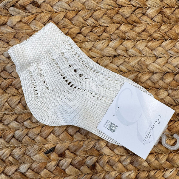 Calzini traforati panna per bambino in cotone traspirante