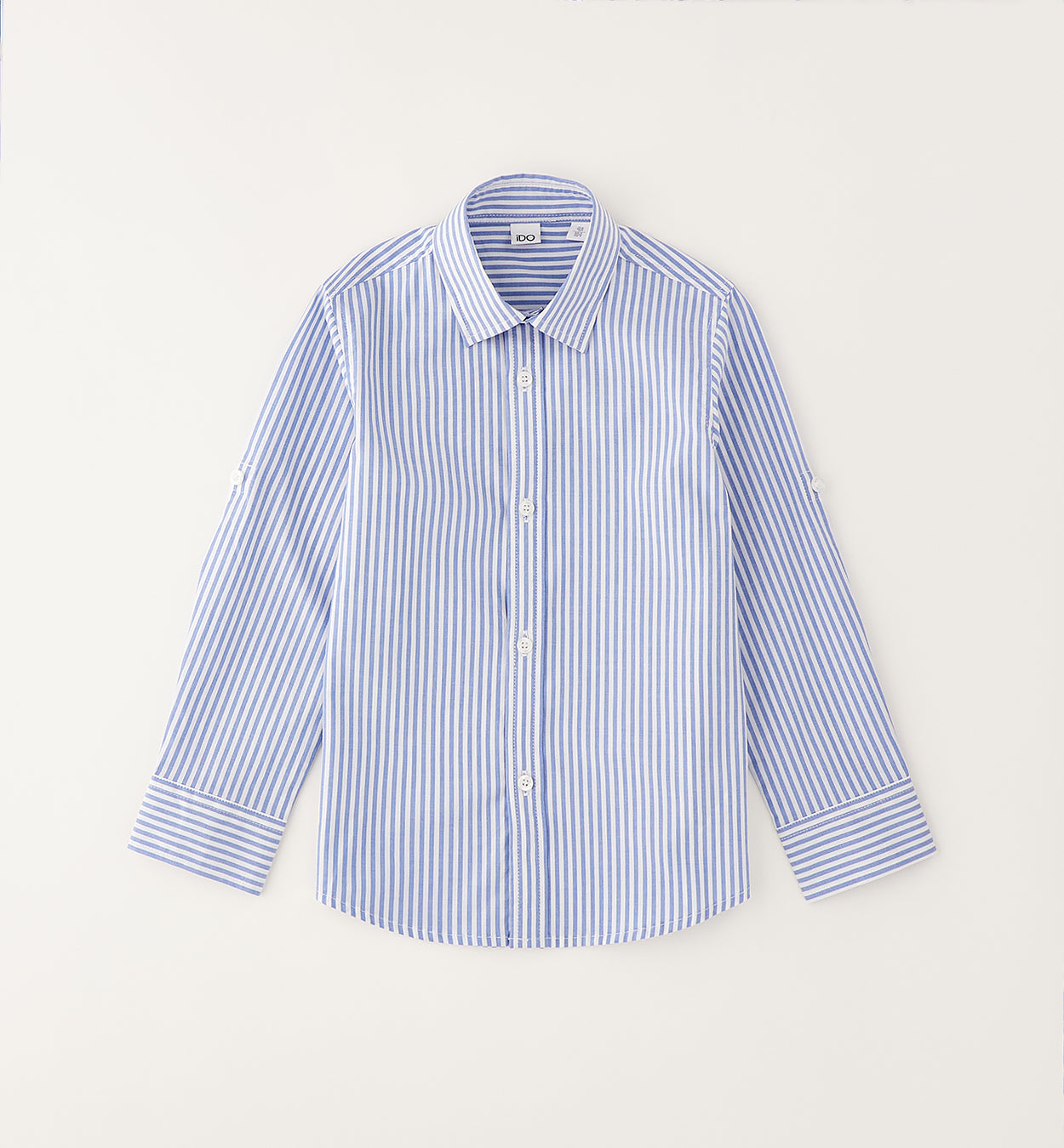 camicia bambino righe azzurre cotone elegante