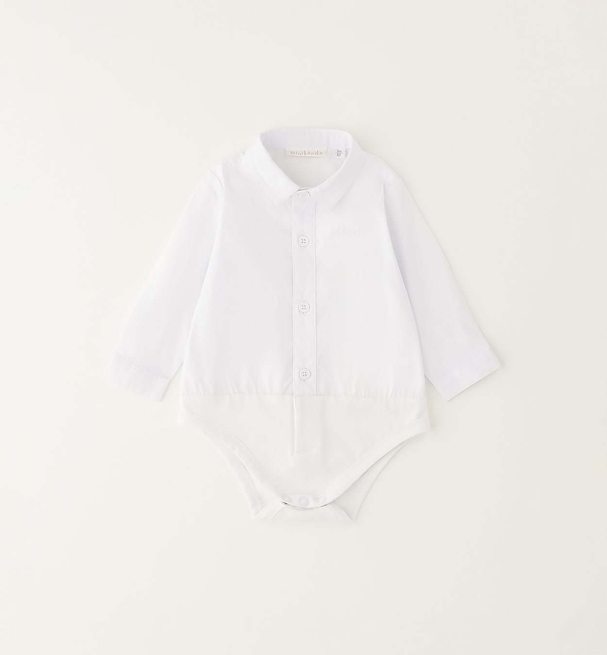 Camicia bianca bimbo elegante in cotone elasticizzato