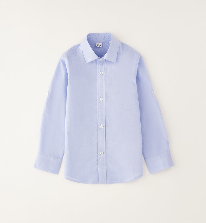 camicia bimbo azzurra elegante cotone manica lunga