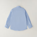 Camicia bimbo azzurra in cotone a manica lunga con colletto classico vista frontale