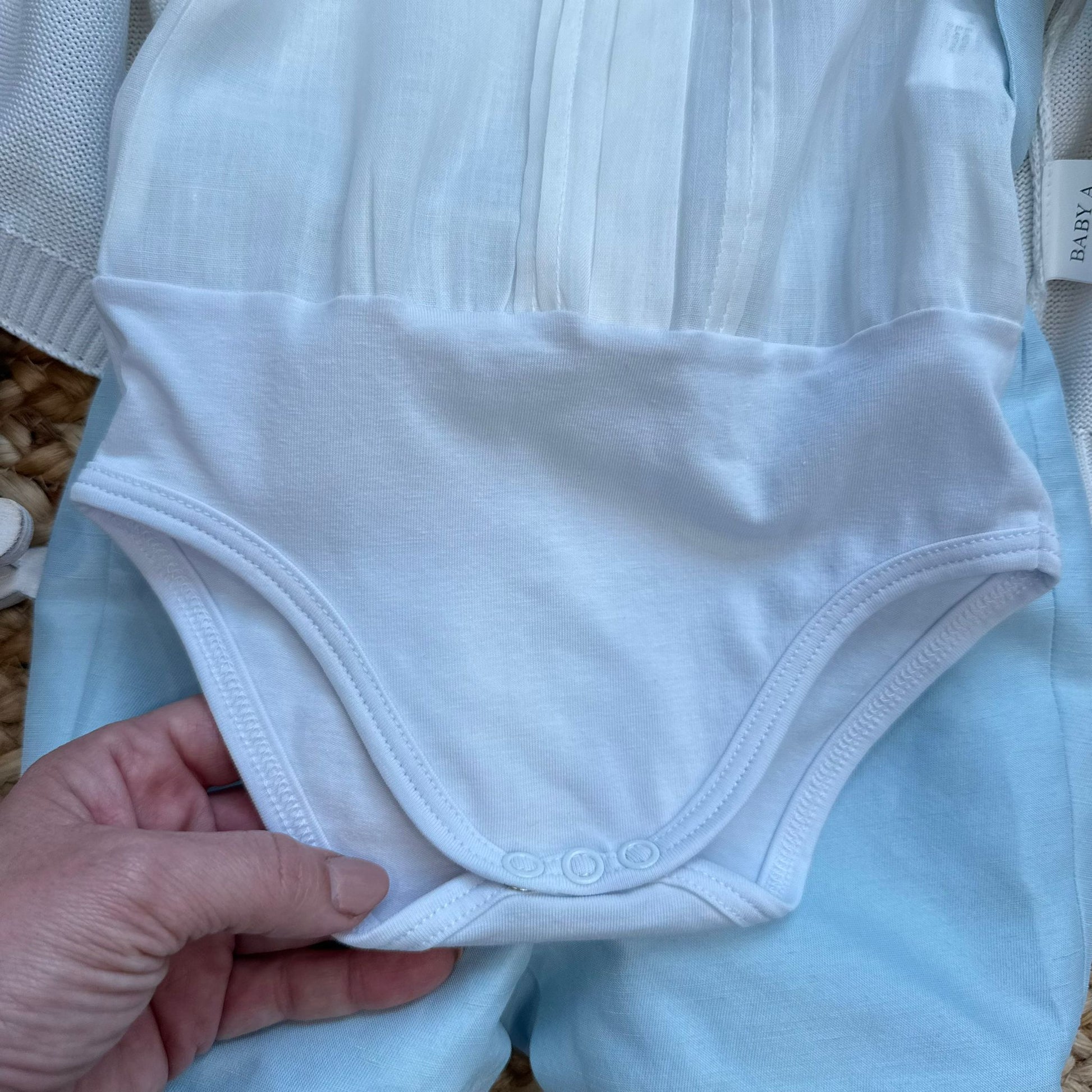 camicia body battesimo bimbo con pieghe eleganti