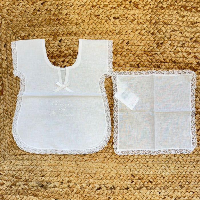 camicina ricordo del battesimo bimbo con pizzo