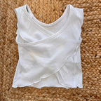 Costume mare bambina con slip giallo a righe e top pappagallo