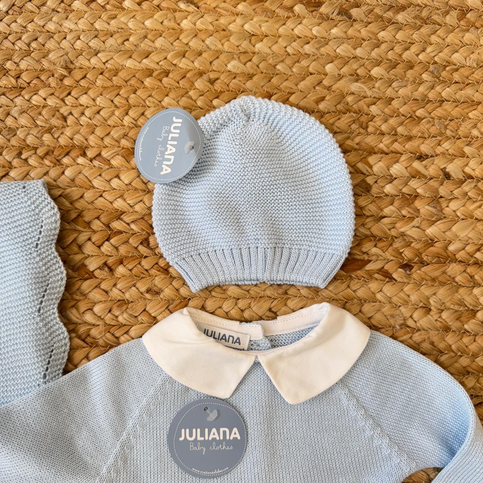 cappellino azzurro neonato coordinato