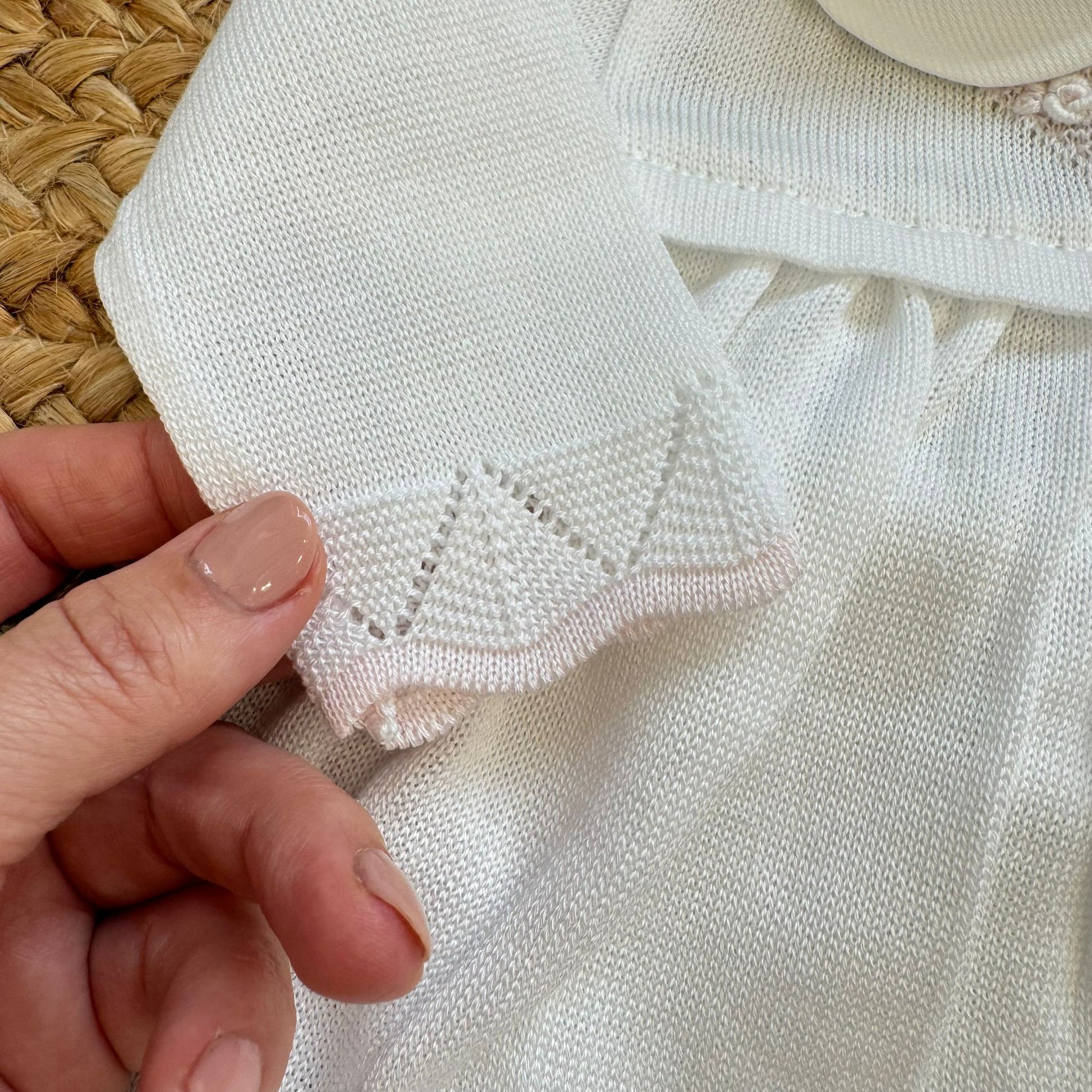 cappellino neonata filo di scozia coordinato