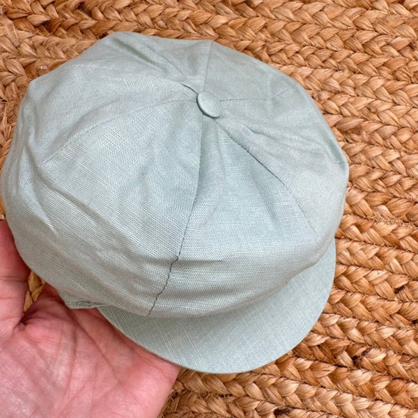 cappello elegante bimbo verde salvia battesimo