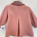 Cappottino inglese rosa antico bimba in panno foderato con colletto arrotondato