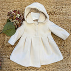 cappottino elegante bimba panna con cappuccio