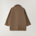 Cappotto bimbo marrone con collo a revers, bottoni e inserto interno con zip
