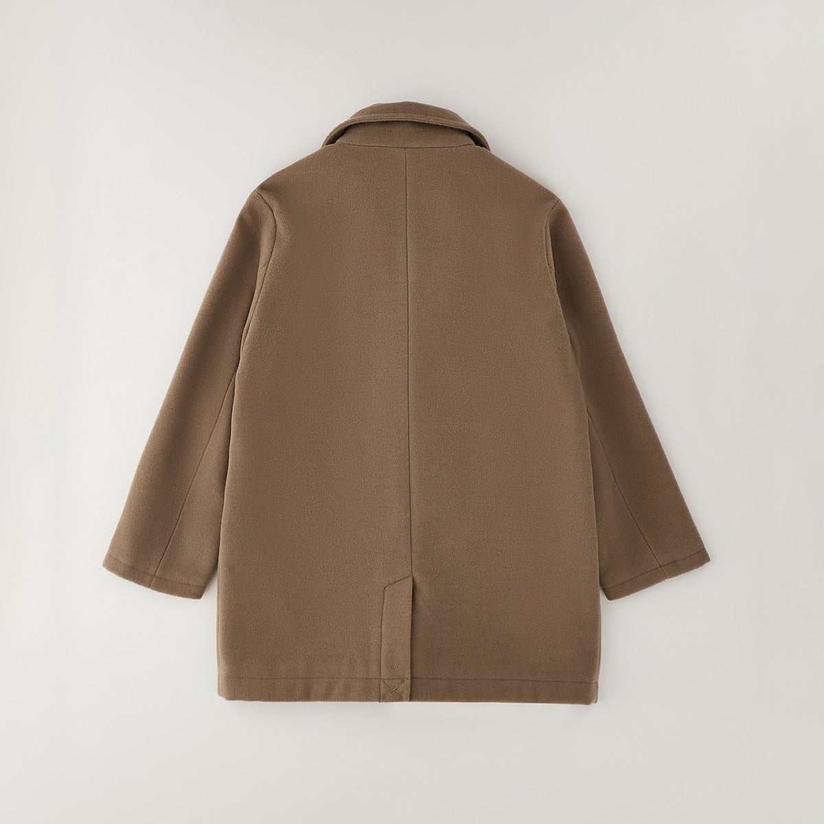 Cappotto bimbo marrone con collo a revers, bottoni e inserto interno con zip