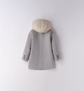 cappotto bambino grigio con cappuccio imbottito staccabile frontale