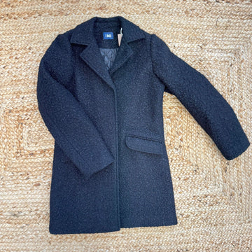 cappotto bimba nero elegante con interno trapuntato