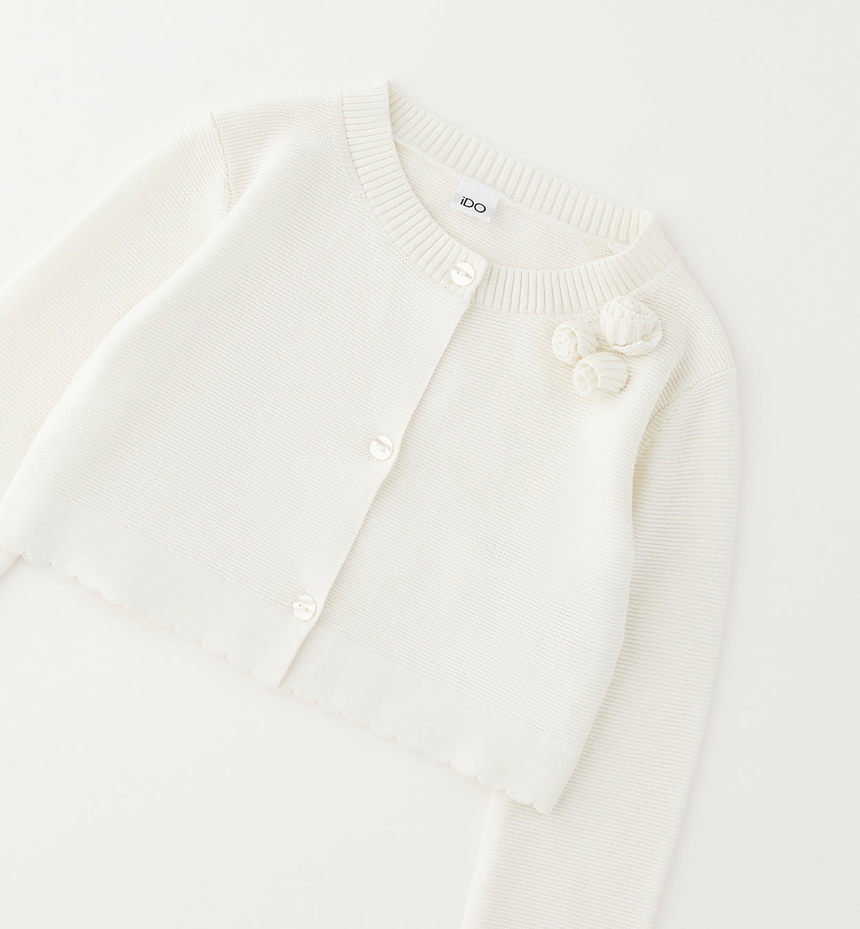 cardigan bambina cerimonia con fiore applicato