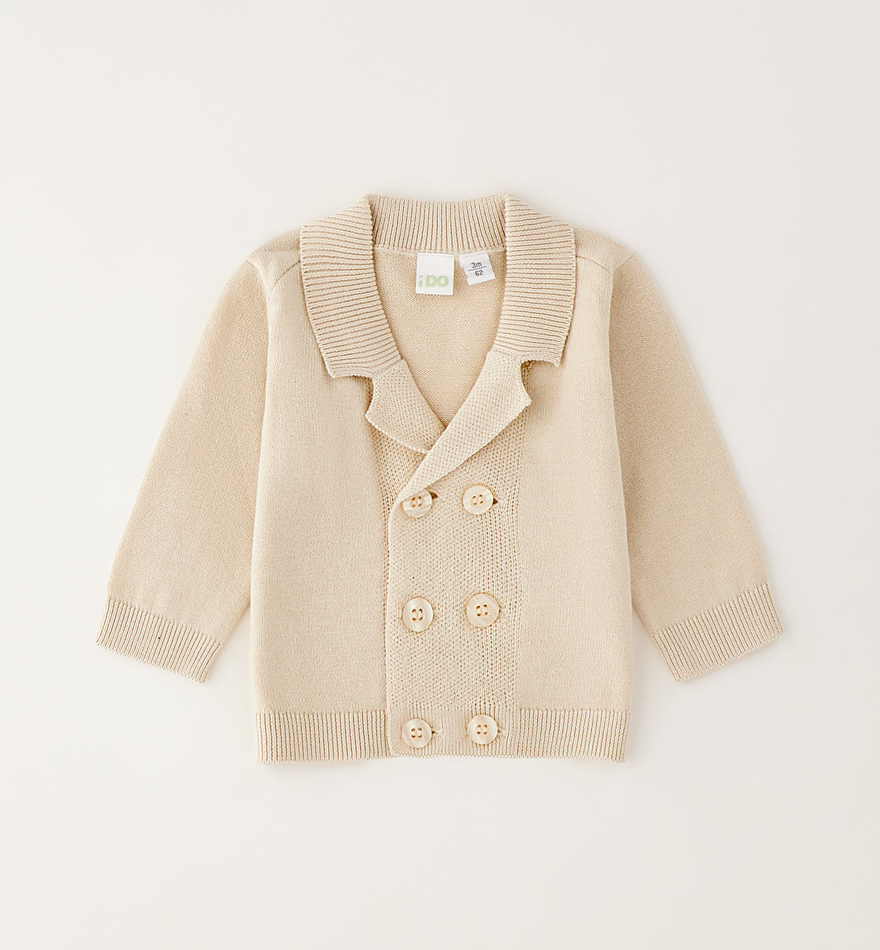 cardigan bambino beige elegante in cotone