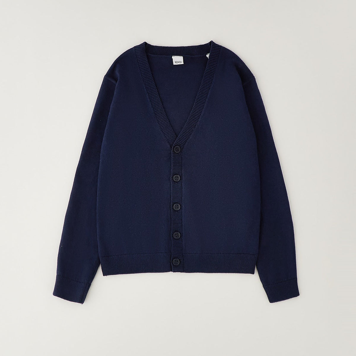 Cardigan bambino blu iDO con scollo a V e bottoni – completo bambino 3 pezzi