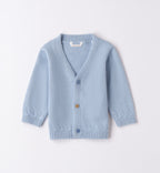  Cardigan bambino azzurro retro in cotone