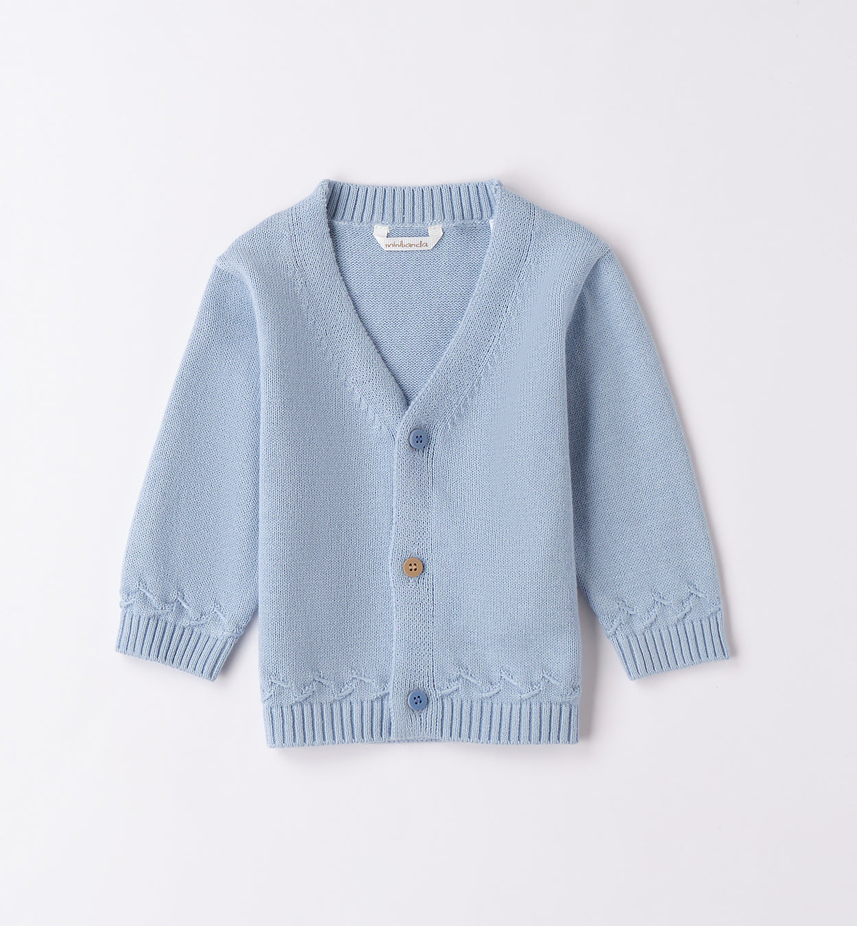  Cardigan bambino azzurro retro in cotone