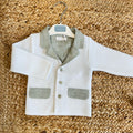 cardigan bianco cotone per battesimo bambino