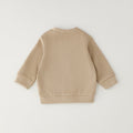 Cardigan bimbo beige con bottoni, scollo a V e tasche applicate
